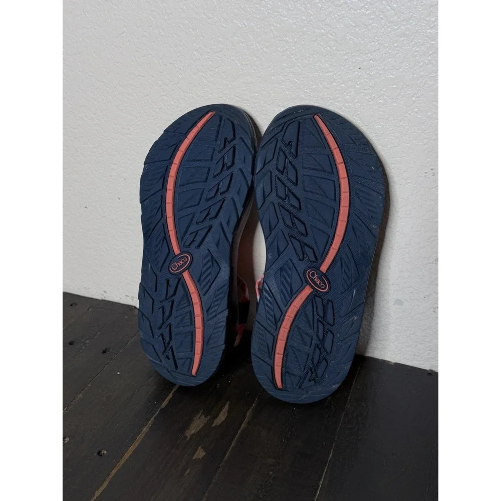 Chaco Z/Cloud Sport Sandals Men's Size 8 Coral Striped Hiking Comfort Outdoor